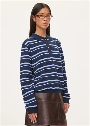 Martina polo bluse Blue Multi Oval Square 